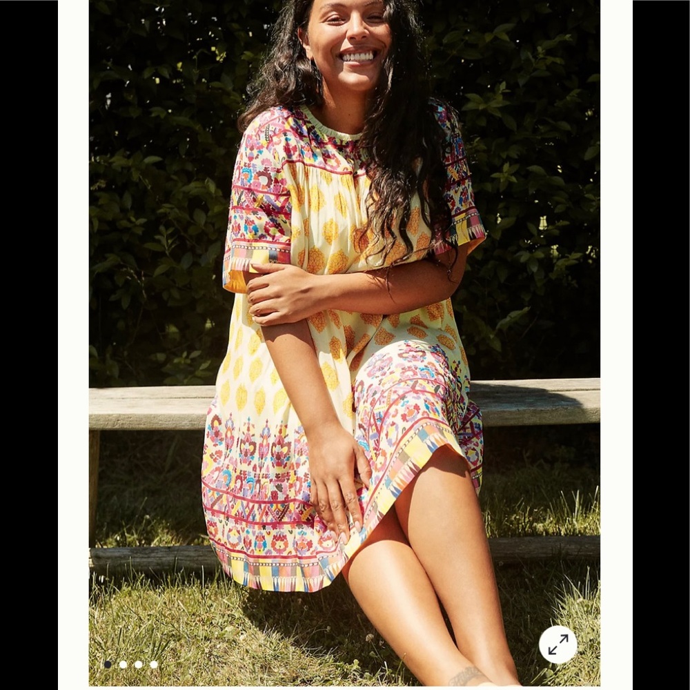 NWT- Anthropologie Tanvi Kedia Narcisa Tunic Dress, Yellow, Size XSP